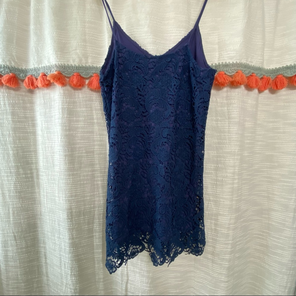 Navy Blue Crochet Dress